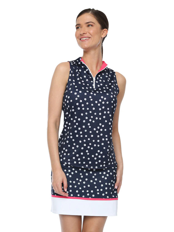 Belyn Key Reversible Sleeeveless Women's Golf Shirt -  Floral Toss Print