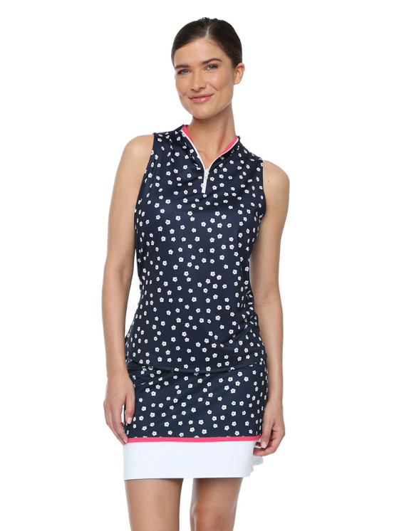 Belyn Key Reversible Sleeeveless Women's Golf Shirt -  Floral Toss Print