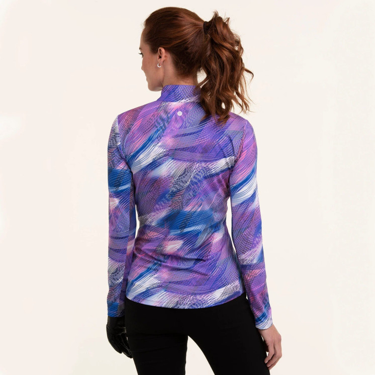 EPNY Abstract Print Polo Women's Golf LongSleeve - Veri Violet Multi