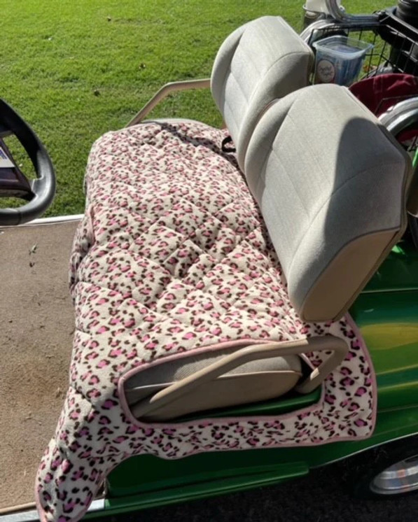 Nailed Golf Cart Seat Covers - Pink Leopard