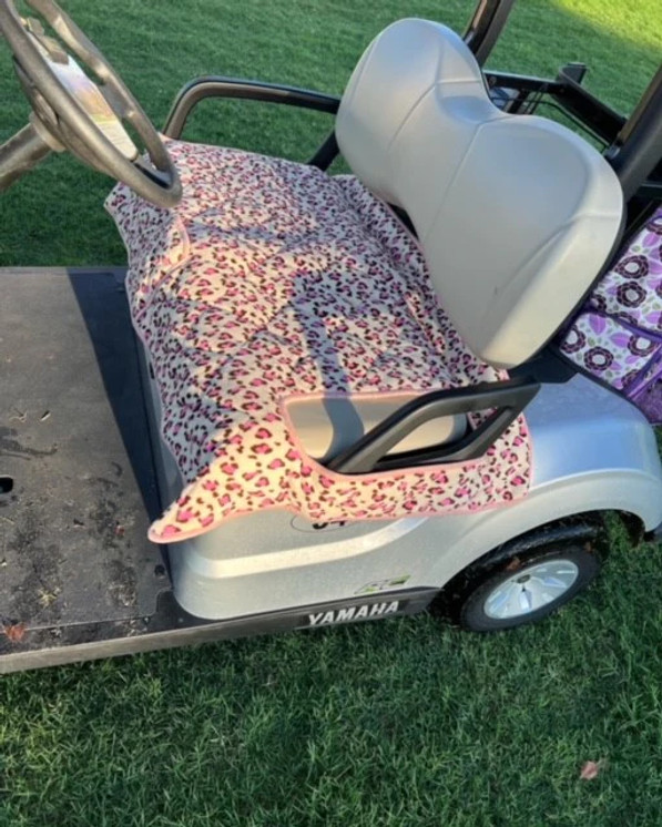 Nailed Golf Cart Seat Covers - Pink Leopard