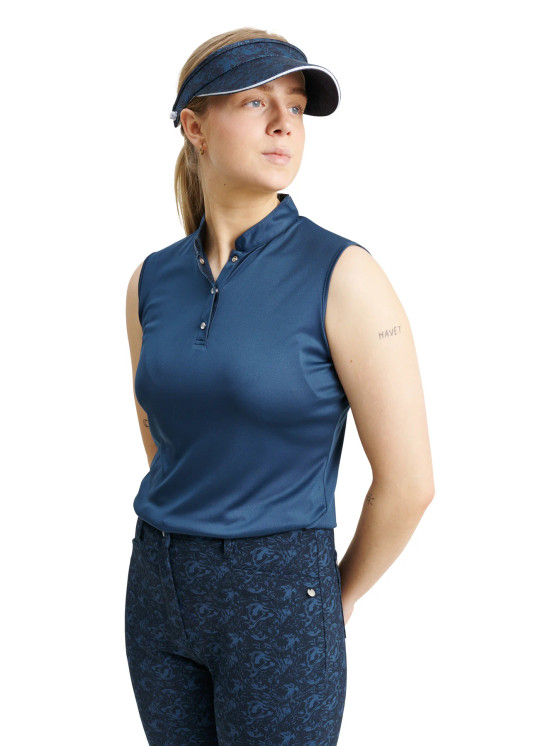 Abacus Sportswear Cherry Women's Golf  Sleeveless Shirt - Peacock Blue