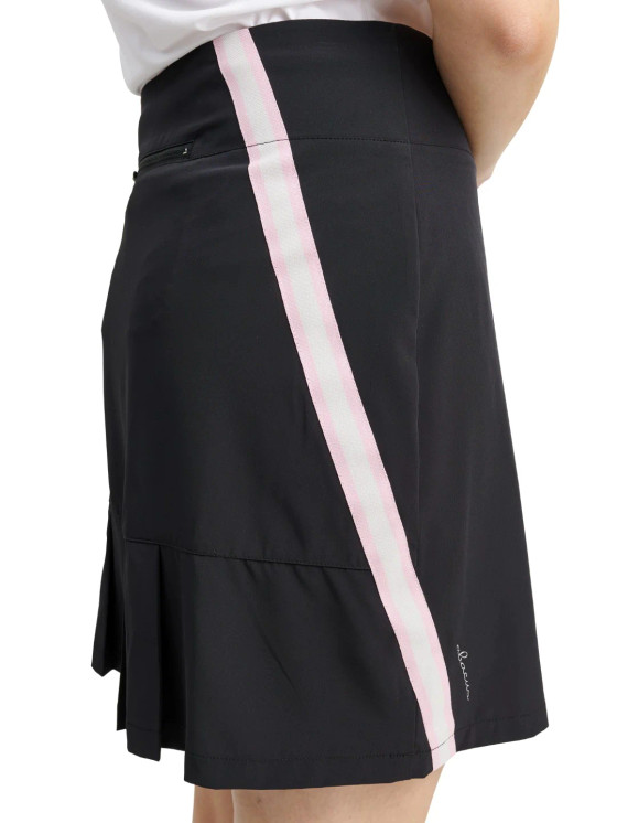 Abacus Sportswear Brook Stripe Women's Golf Skort - Black Begonia
