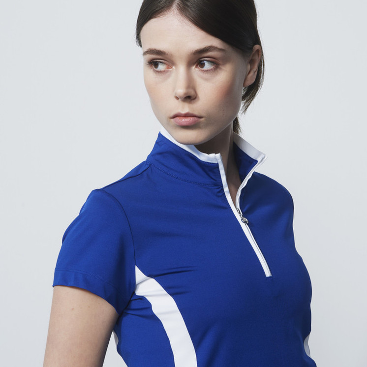 Daily Sports Spectrum ShortSleeve Polo Shirt - White,Blue