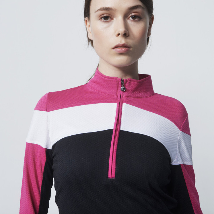 Daily Sports Color Blocking Black Long Sleeve Top