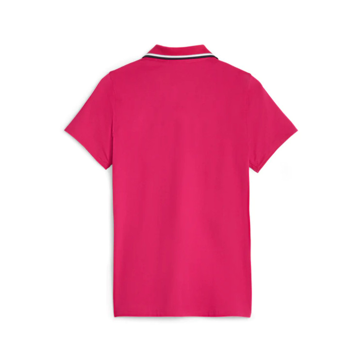 Puma Women's Cloudspun Tipped  Short Sleeve Golf Polo -  Pinktastic / Navy Blazer