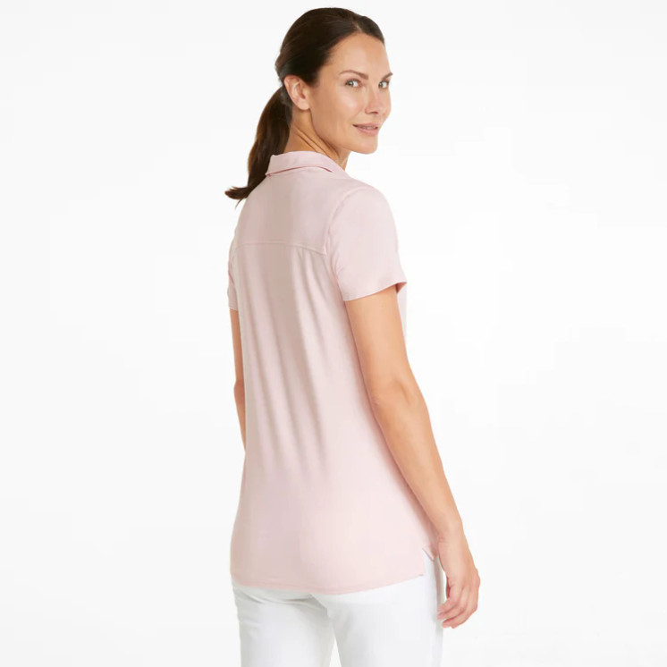 Puma Women's Cloudspun Coast Short Sleeve Golf Polo -  Chalk Pink