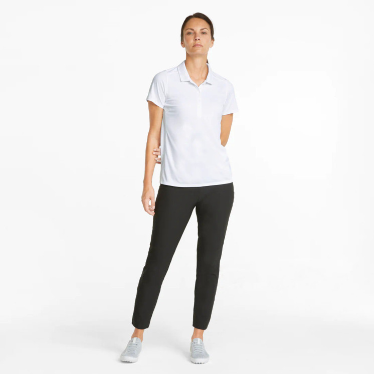 Puma Women's Gamer Short Sleeve Golf Polo -  Bright White