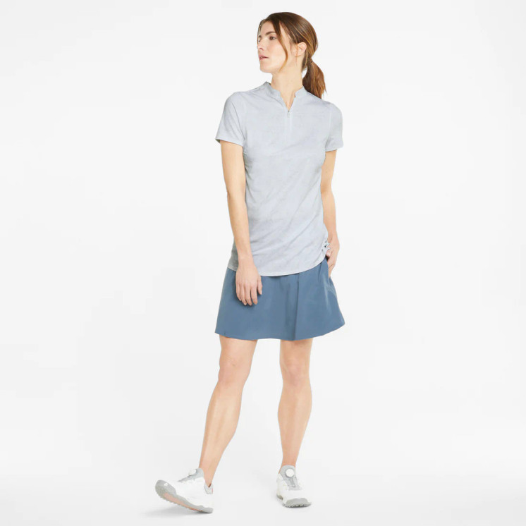 Puma Women's Mattr Bouquet Short Sleeve Golf Polo - Bright White / High Rise