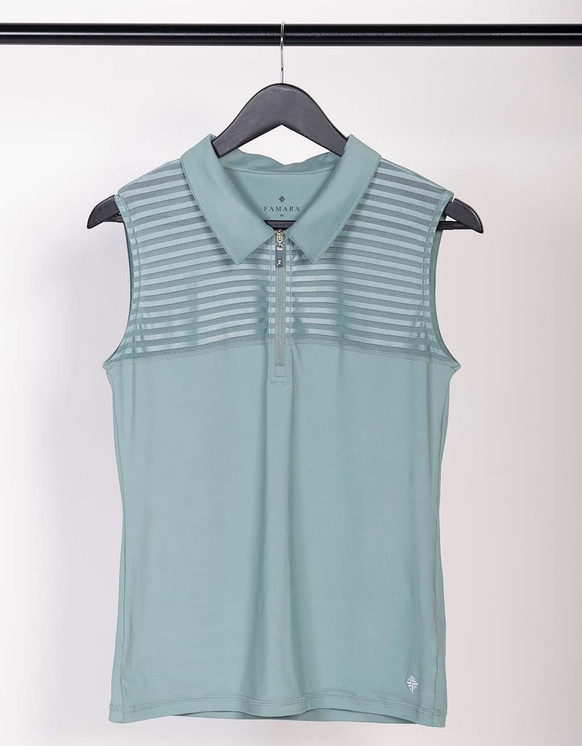 Famara Sleeveless Sheer Golf Shirt - Mint