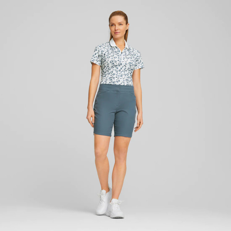 Puma Women's Mattr Pathfinder Short Sleeve Golf Polo - Bright White / Lucite