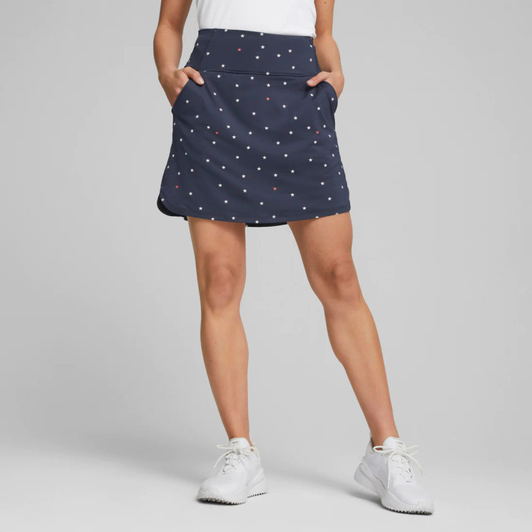 Puma Women's PWR Mesh Volition Stars Golf Skirt - Navy Blazer / Ski Patrol