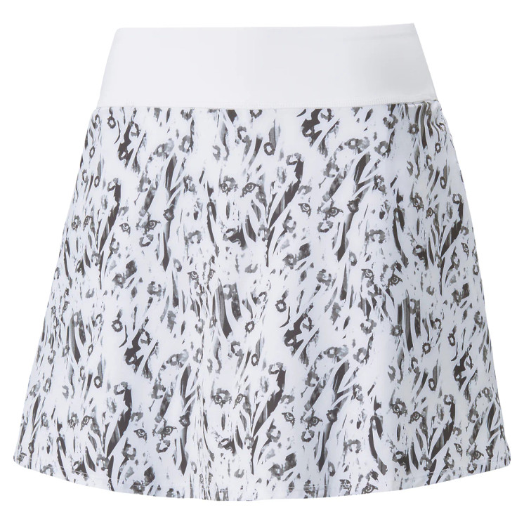 Puma Women's PWR Shape Jungle Golf Skirt - Bright White / Puma Black