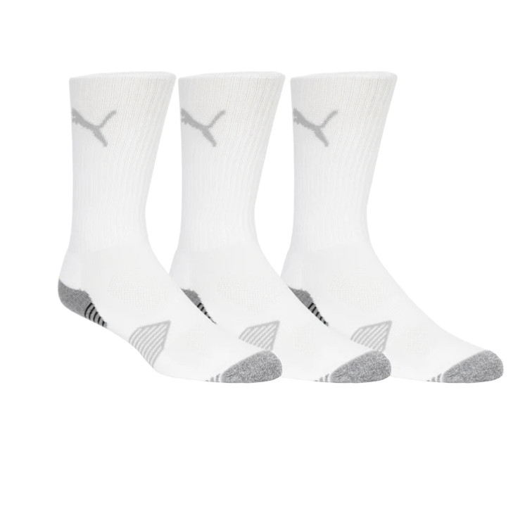 Puma Women's Essential Crew Cut 3 Pair Pack Golf Socks - Bright White