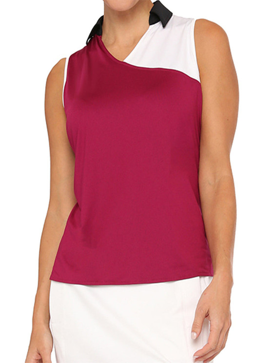 Belyn Key Malibu Sleeveless Women's Golf Shirt -  Pomegranate