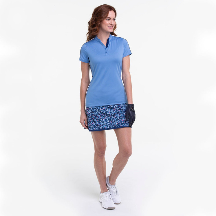 EPNY Short Sleeve Y Neck Women's Golf Mock Polo - Open Air Multi