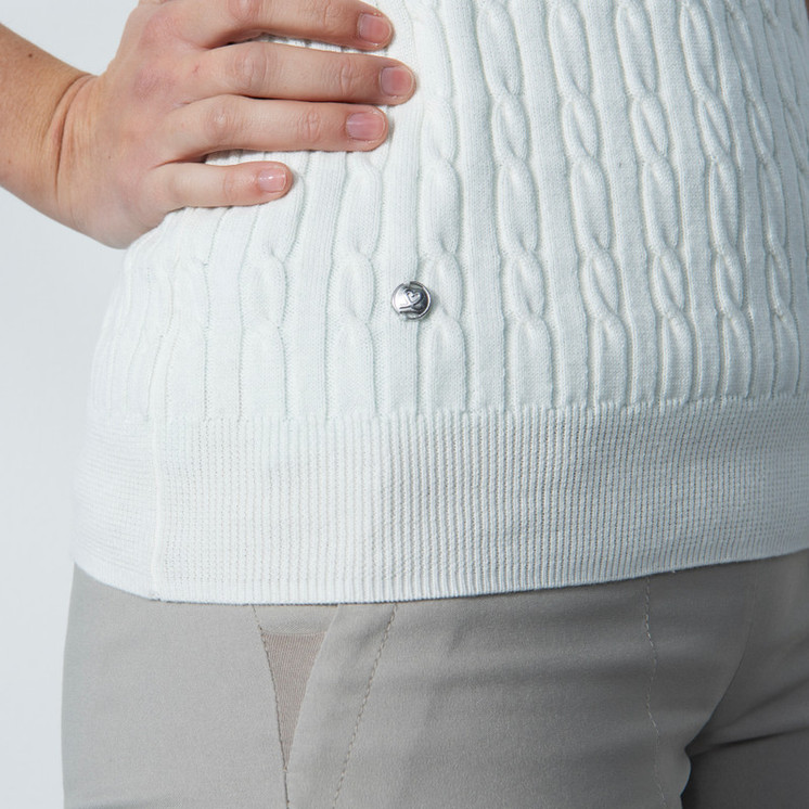 Daily Sports Cable Knit Sweater Vest - White 