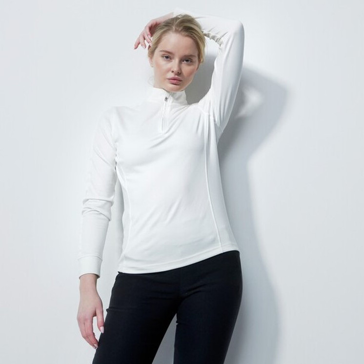 Daily Sports Midlayer Half Neck Long Sleeve Top - White 