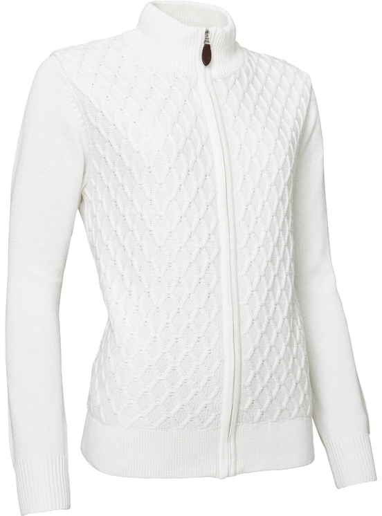 Abacus Knitted Avondale Women's Golf Cardigan - Vanilla