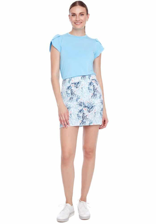 Swing Control Vented Cloud Skort - Blue Reef print