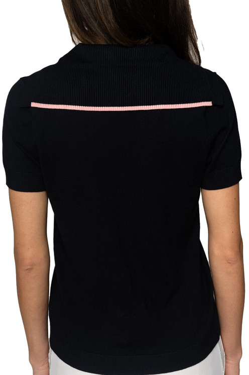Golftini Short Sleeve Sweater - Navy/light Pink
