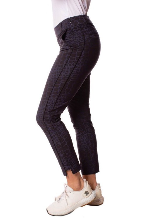 Golftini Snakeskin Stretch Ankle Pant - Black/navy