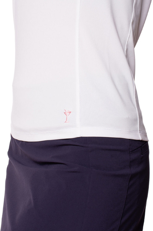 Golftini Sleeveless Ruched Polo - White