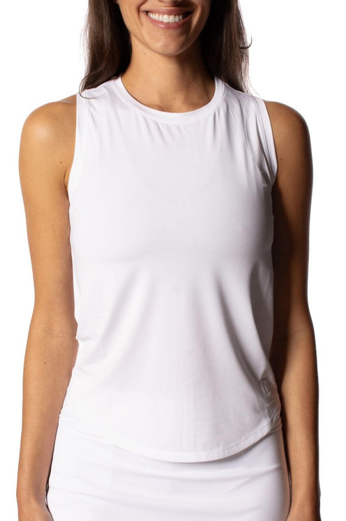 Golftini Sleeveless Sport Tie Top - White