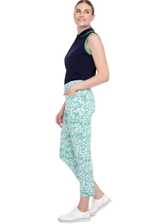 Swing Control Vented Techno Ankle Pant - Green/White Monstera