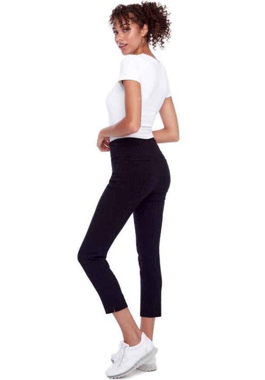 Swing Control Vented Jacquard Ankle Pant - Black Cameo
