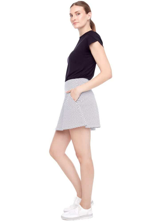 Swing Control Criss Cross Airspun Skort - Navy/White