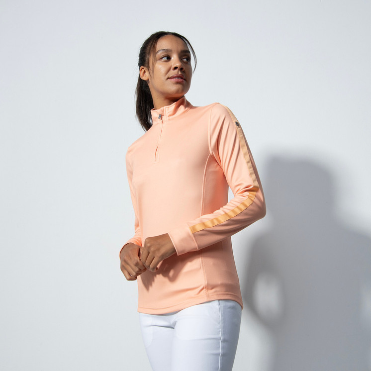 Daily Sports Midlayer Half Neck Long Sleeve Top - Kumquat