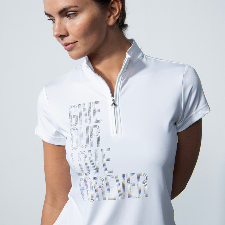 Daily Sports Crotone Graphic Cap Sleeve Polo Shirt - White 