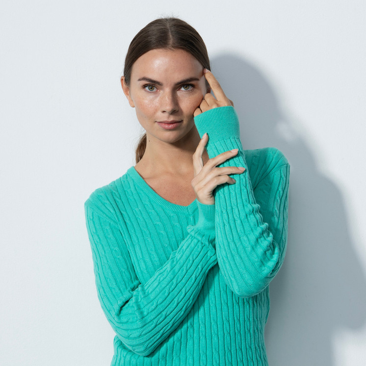 Daily Sports Cable Knit Sweater - Sea Green 