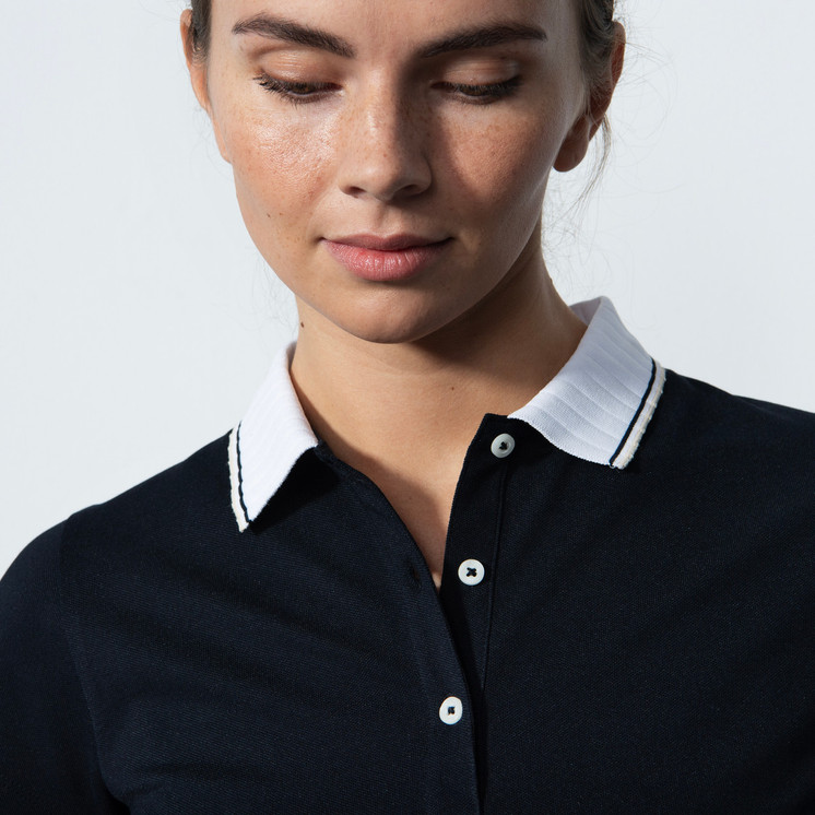 Daily Sports Candy Cap Sleeve Polo Shirt - Navy 