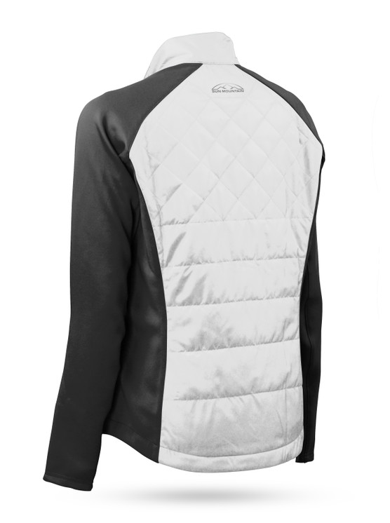 Sun Mountain Hybrid Women's Golf Jacket - White/Steel