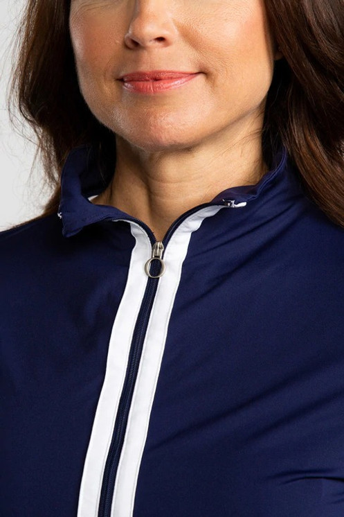 Kinona Sport Sun's Out Zip Front Women's Golf Shrug - Navy