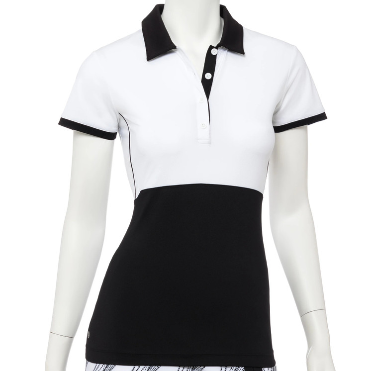 EP Pro Cap Sleeve Placed Dash Dot Print Women's Golf Polo