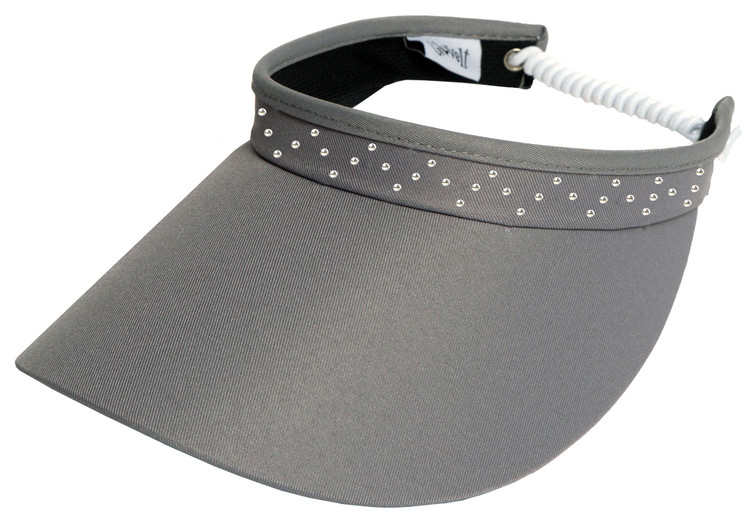 Glove It Women's Golf Crystal Bling Coil Visor - Grey