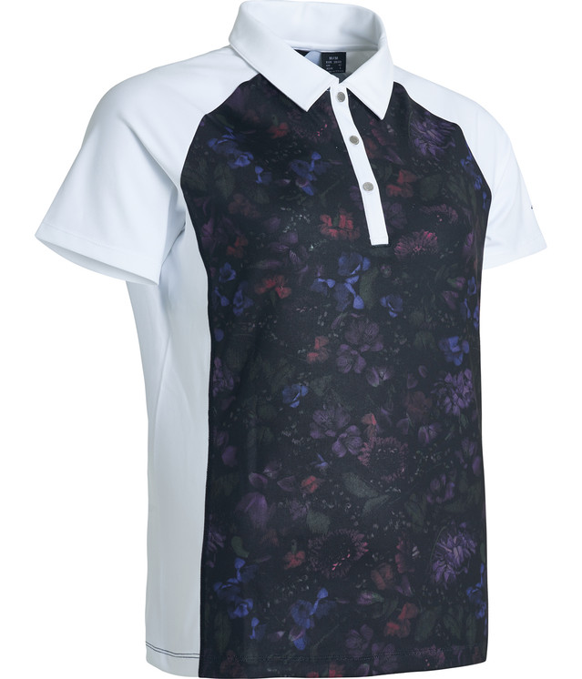 Abacus Sportswear Lisa Women's Golf Polo - Black Flower - FINAL SALE