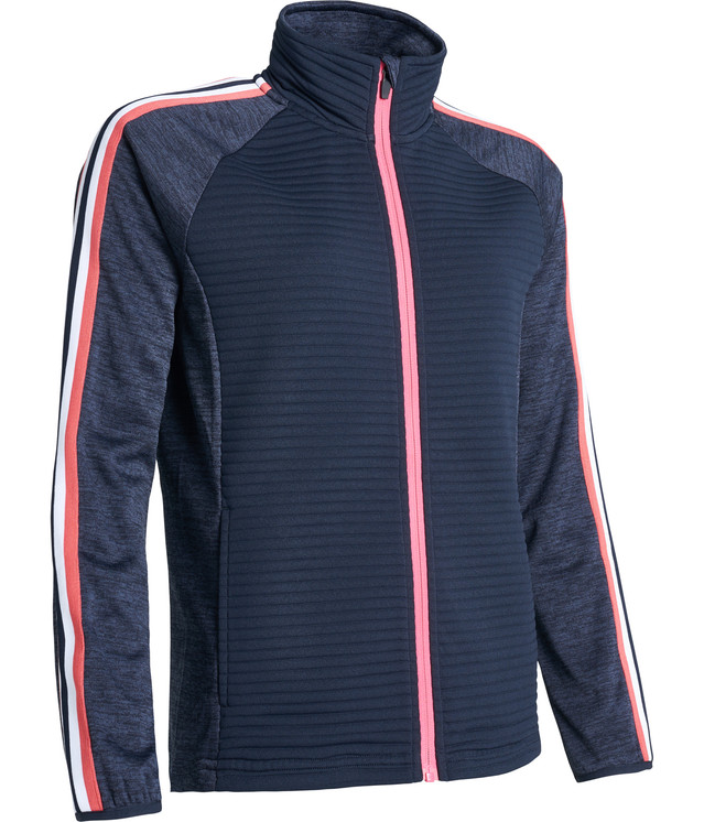 Abacus Sportswear Turnberry 3D Stripe Fullzip Women's Golf Cardigan - Navy