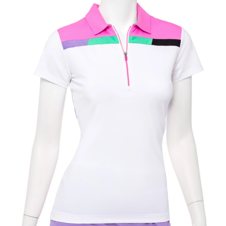 EP Pro NY Short Sleeve Zip Mandarin Collar Women's Golf Polo