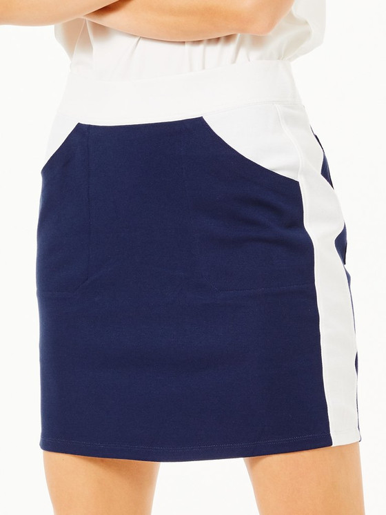 Belyn Key Ponte Track Women's Golf Skirt - Ink