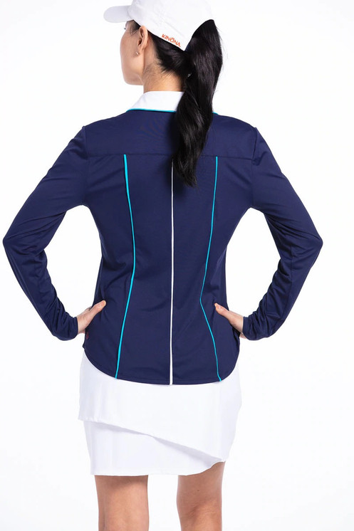 Kinona Sport Class Act Long Sleeve Women's Golf Shirt - Navy Blue - FINAL SALE