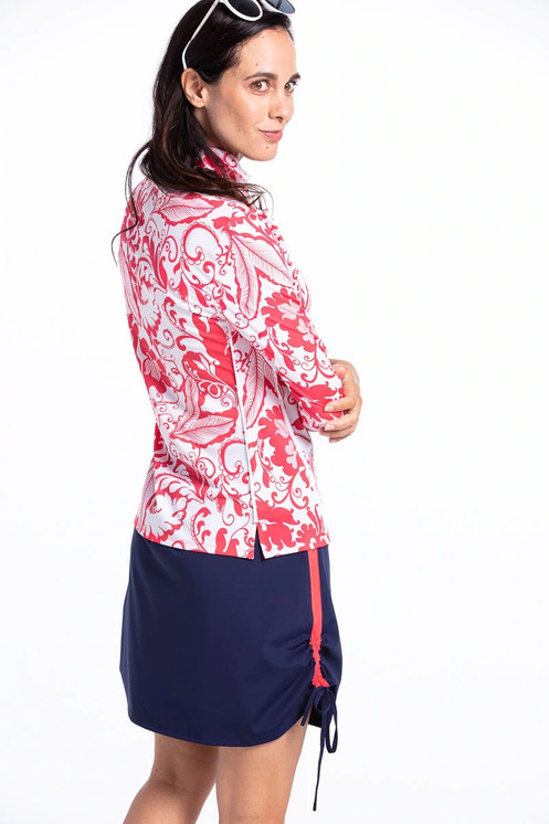 Kinona Sport Keep it Covered Long Sleeve Women's Golf Top - Watermelon Floral