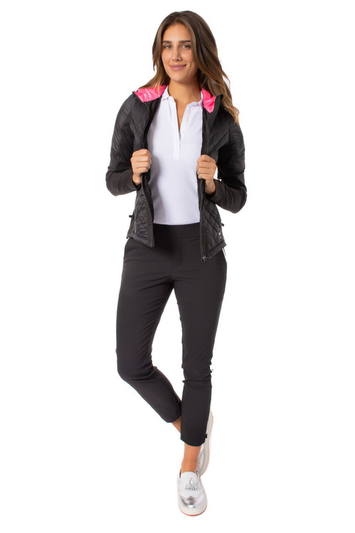 Golftini Hooded Windbreaker Women's Golf Jacket - Black - FINAL SALE