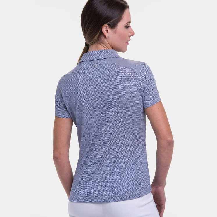 EP Pro NY Short Sleeve Geometric Jacquard Women's Golf  Polo - Inky Multi