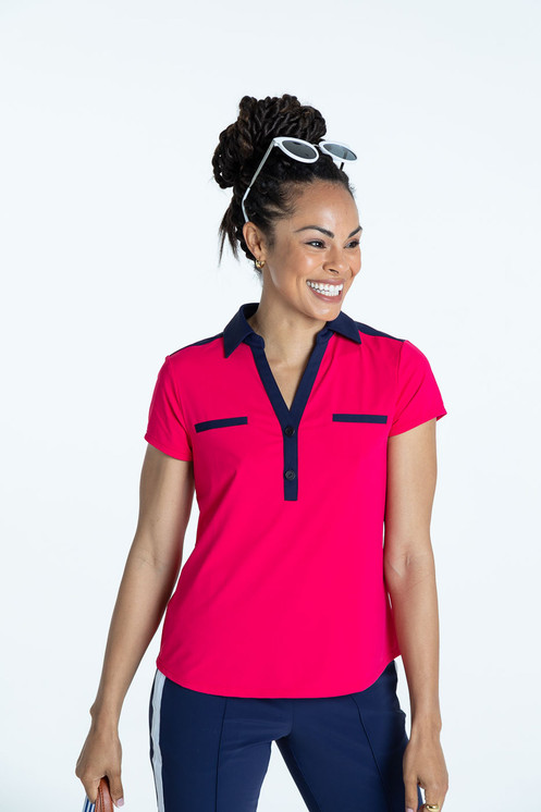 Kinona Shoulder Opener Shortsleeve Golf Shirt - Raspberry Red - FINAL SALE