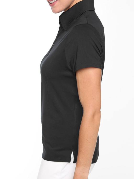 Belyn Key Bk Cap Sleeve Women's Golf Shirt - Onyx