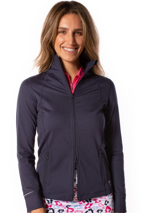 Golftini Double-Zip Women's Golf Jacket - Navy/White